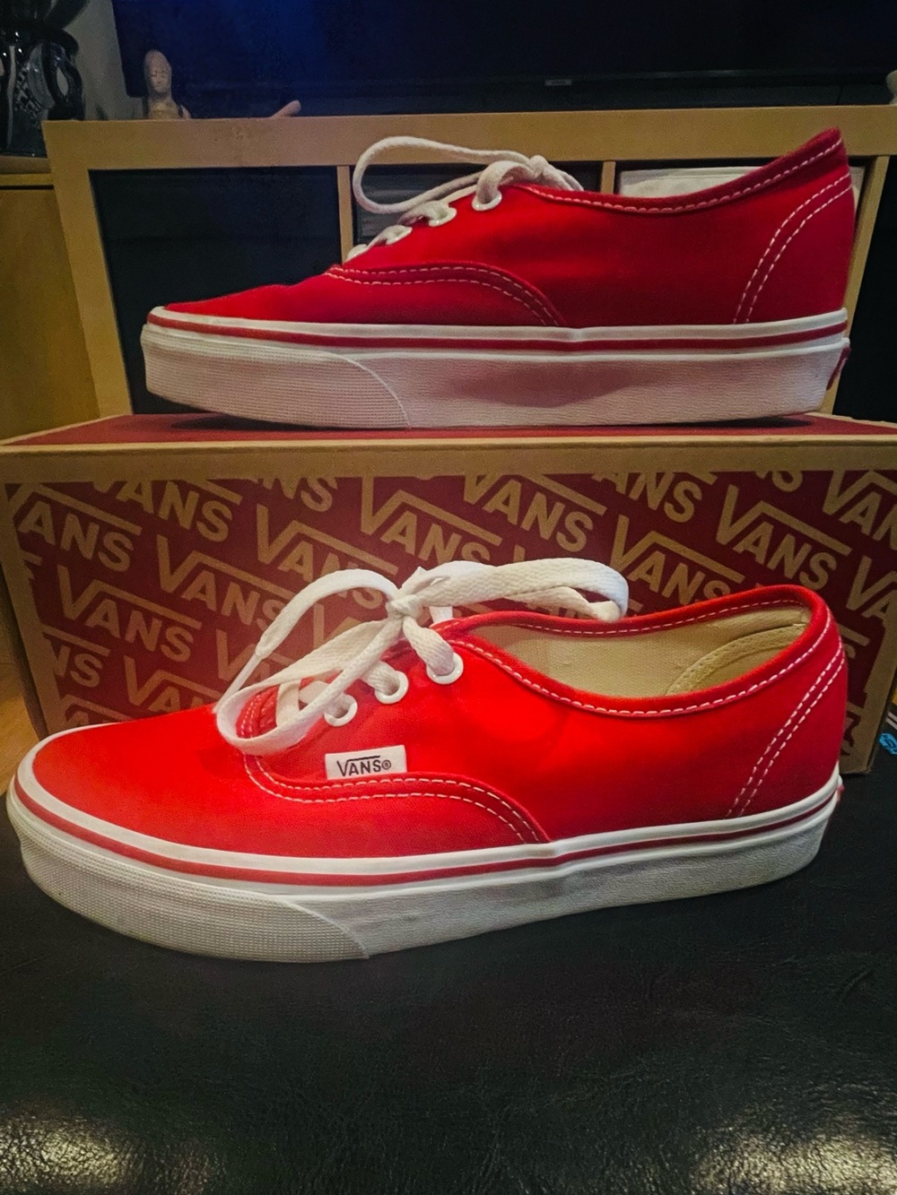 Vans Classic Low-Top Sneakers — Red with White Trim